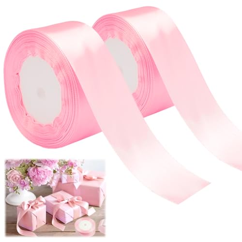 Satinband Rosa Schleifenband 40mm Geschenkband Pink, 44m Ribbons Schleifenband von Rairsky