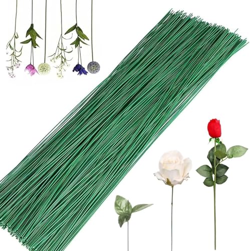 Rakiuty Grün Floristik Draht, 100 Stk, 16 AWG, Pulverbeschichtet, Für Blumenstiele, Künstliche Blumen, Hochzeitssträuße, Dekoration von Rakiuty