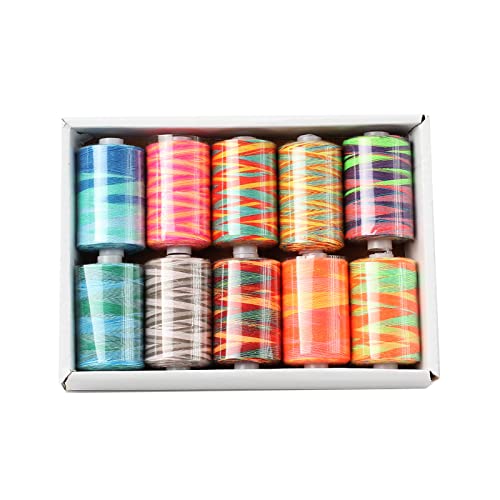 1000 Polyester-Nähgarn, Allzweck-Quiltgarn für Stickerei, Handnähen, Kleidung, Reparaturarbeiten (10 Farben) von Ralondbey