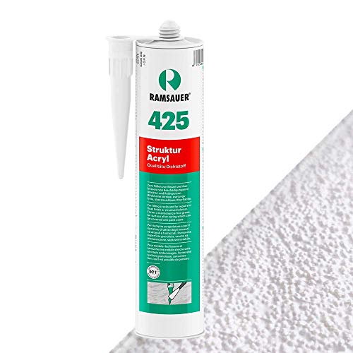 Ramsauer 425 Struktur Acryl - Strukturierte Fugendichtungsmasse für Beton, Gasbeton, Putz, Mauerwerk und Holz (Weiß Grob) von Ramsauer