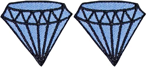 Ranger Return Kleine, niedliche Diamant-Mini-Aufkleber für Kinder, dekorative Reparatur, Kostüm-Applikation, zum Aufnähen oder Aufbügeln, bestickte Flicken – Blau (Diamond-BL-MINI2) von Ranger Return