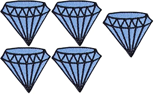 Ranger Return Kleine niedliche Diamant-Mini-Aufkleber für Kinder, dekorative Reparatur, Kostüm-Applikation, zum Aufnähen oder Aufbügeln – Blau (Diamond-BL-MINI5) von Ranger Return