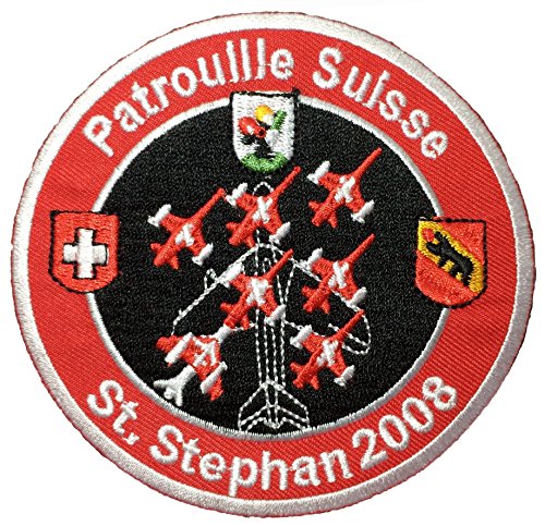 Schweiz Patrouille St. Stephan 2008 Swiss Jet Air Force Military Patch zum Aufnähen oder Aufbügeln von Ranger Return