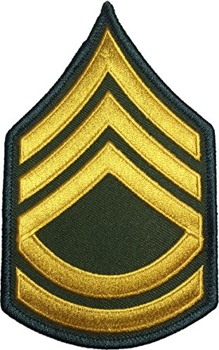 U.S. Army Sergeant E-7 First Class Rank Stripes Army Uniform Chevrons Sew on Iron on Arms Shoulder Embroidered Applique Patch - Gold on Green - By Ranger Return by Ranger Return von Ranger Return