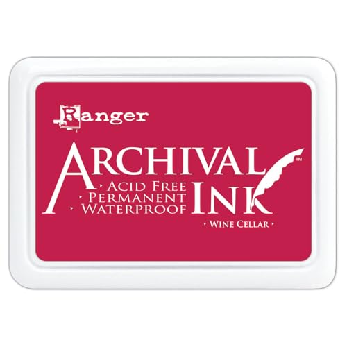 Ranger AIP85782 Archival Ink Pad Wine Cellar Stempelkissen, rot, Einheitsgröße von Ranger