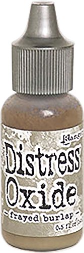 Ranger Tim Holtz Distress Oxide Re-Inker Frayed Burlap Ausgefranste Jute-Nachfülltinte, Synthetisches Matrial, braun, 2.5 x 2.5 x 7.2 cm von Ranger