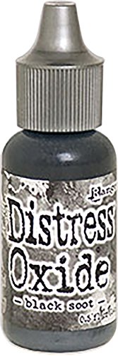 Ranger Tim Holtz Re-Inker Black Soot Distress Oxid Nachfülltinte, Synthetisches Matrial, Schwarz, 2.5 x 2.5 x 7.2 cm von Ranger