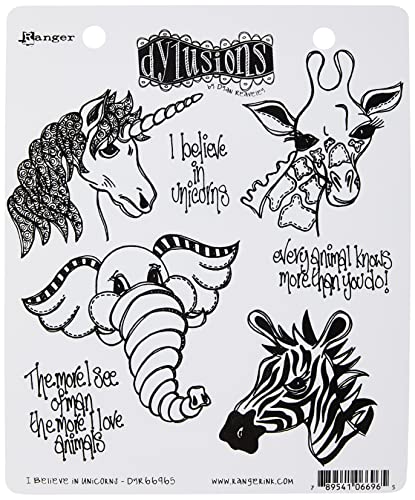 Ranger DYR66965 Cling Stamp Dylusions Stempel-Set, Ich Glaube An Einhörner, c1 von Ranger