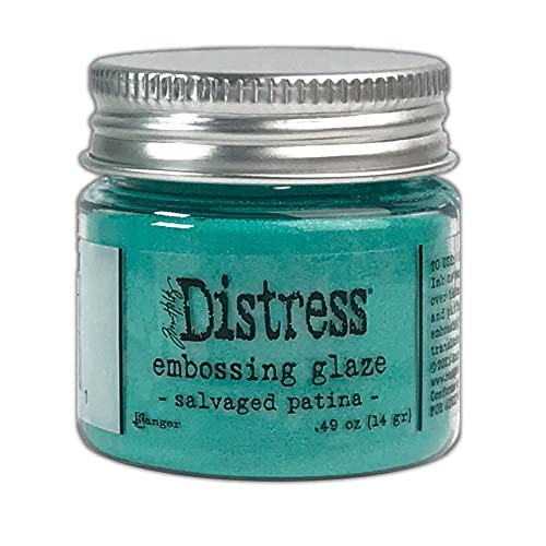 Ranger TDE73871 Embossing Glaze Salvaged Tim Holtz Distress Prägeschablone, gereinigte Patina, 14 g (0.49 oz) von Ranger