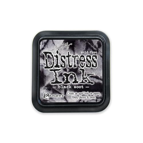 Ranger TIM19541 Tim Holtz Distress Stempelkissen, Schwarzruß, 7,5 x 7,5 x 7 cm, Black Soot von Ranger