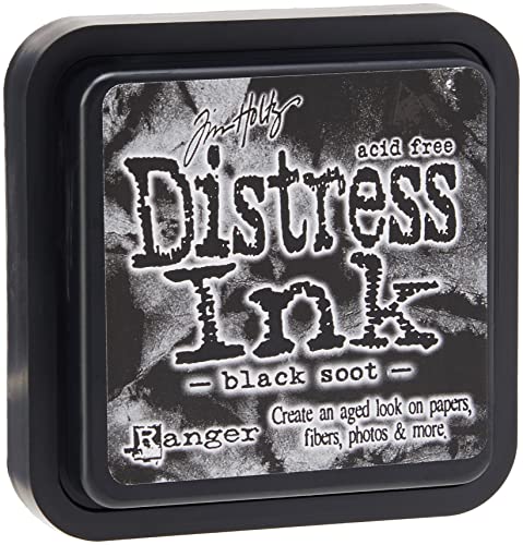 Ranger TIM19541 Tim Holtz Distress Stempelkissen, Schwarzruß, 7,5 x 7,5 x 7 cm von Ranger