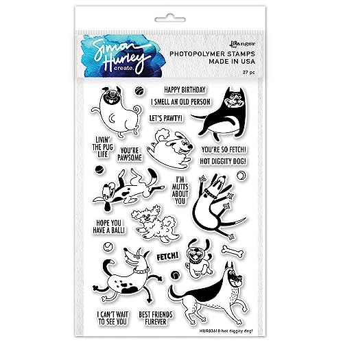 Simon Hurley create. Clear Stamps 6"X9"-Hot Diggity Dog von Ranger