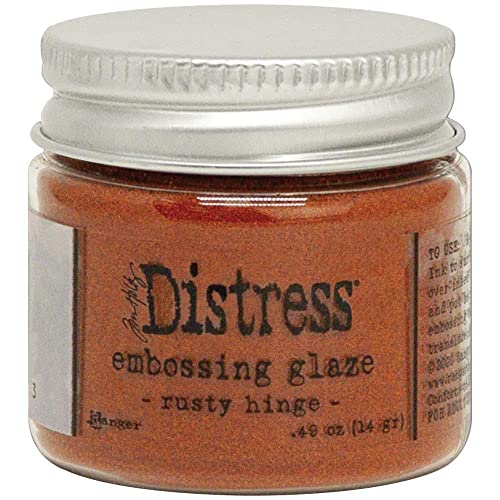 Tim Holtz - Ranger 621827 Glaze-Rusty Hinge Ranger – Tim Holtz Distress Embossing-Glasur – rostiges, Rost-Scharnier, 1 oz jar von Ranger