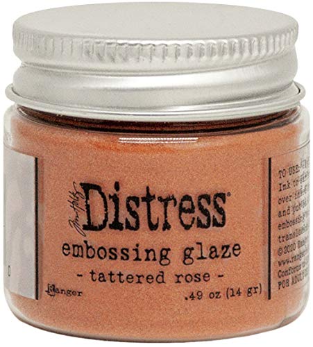 Tim Holtz - Ranger Tattered Rose TDE71020 Glaze Ranger-Tim Holtz Distress Embossing Glasur, 1 oz jar, Glas von Ranger