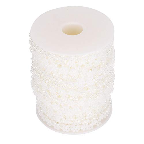 Rankomu Bastelperlen Perlen Imitationsperlen String, Suner Perlenperlen für DIY Hochzeit Dressing Dekoration, Bastelperlen für Kleidung Zubehör, 3mm, 5m Länge, Weiß von Rankomu