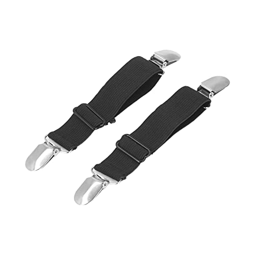 Rankomu Bettlakenklammern, 2 Stück, flexible elastische Bettlakenverschlüsse, praktisches Bettwäsche-Zubehör, zuverlässige Bettlakenhalter-Clips, leicht austauschbar, Schwarz von Rankomu