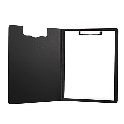 Rankomu Büro-Klemmbrettmappe A4 Klemmbrettmappe Halten 100 Blatt Einfaches gerades Korn Design Büro Klemmbrettmappe mit Abdeckung Schwarz Vertikal Ideal für Schule und Büro von Rankomu