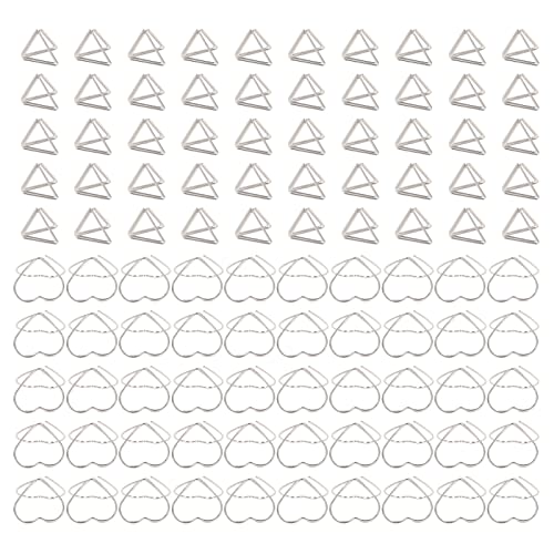 Rankomu Büroklammern-Set mit Liebesherz, 50 dreieckige und 50 doppelschichtige 3D-Büroklammern, geformte Büroklammern, Lesezeichen für Studenten, Lehrer, Kollegen, 100 Stück von Rankomu