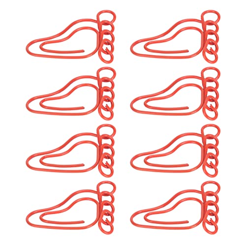 Rankomu Büroklammern in Fußform, Fußform, Büroklammern, niedlich, Mini-Büroklammern, rutschfest, tragbar, Büroklammern für Lesezeichen, Dokumente, Rot, 100 Stück von Rankomu