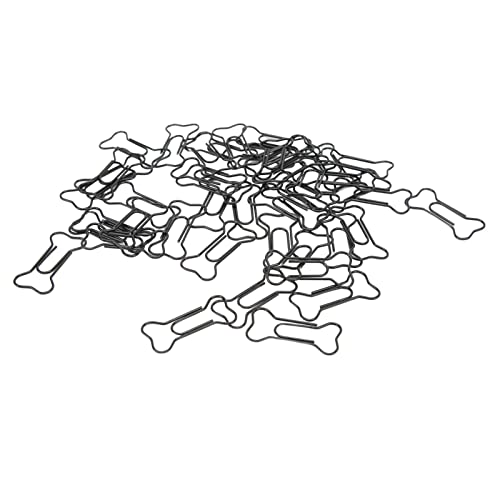 Rankomu Büroklammern in Hundeknochenform, 45 Stück, leichte Draht-Lesezeichen-Clips für Büro und Notizbuch, Dokumente, Schwarz von Rankomu