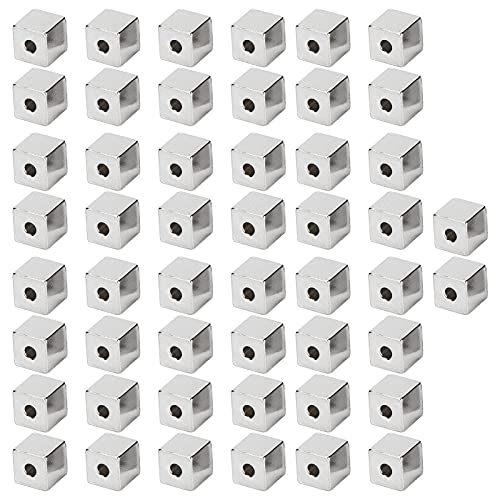 Rankomu Edelstahl-Abstandshalter-Perlen, Abstandshalter, quadratisch, 6 x 6 x 2 mm, DIY-Zubehör für Halsketten, Schmuckherstellung, 50 Stück von Rankomu