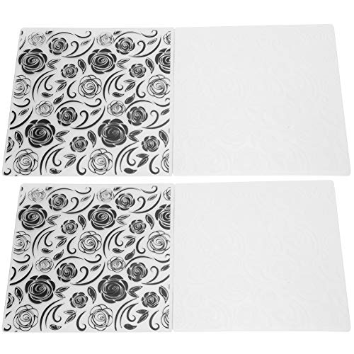 Rankomu Embossed Template 2Pcs EM200 Embossing Folder, Plastic Embossed Template for DIY Paper Crafts, Rose Pattern Design, Ideal for Card Making and Scrapbooking, 15 x 10 cm von Rankomu