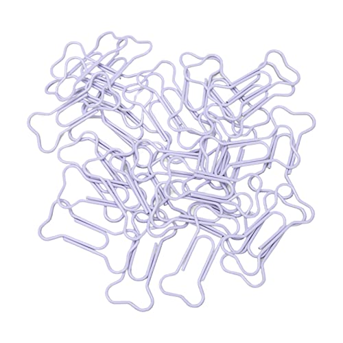 Rankomu Fancy Paperclips Fancy Bone Shape Büroklammern, 30 Stück, mit Kunststoff überzogener Draht, niedliche Büroklammern für Notizbuch, Sammelalbum, Lesezeichen, Violett von Rankomu