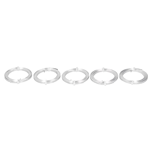 Rankomu Flacher Aluminiumdraht, Aluminiumdraht, Perlen-Bastelfadenspule, 5 Stück, Schmuckzubehör für Ohrringe, Armbänder, flacher, handgefertigter Draht von Rankomu