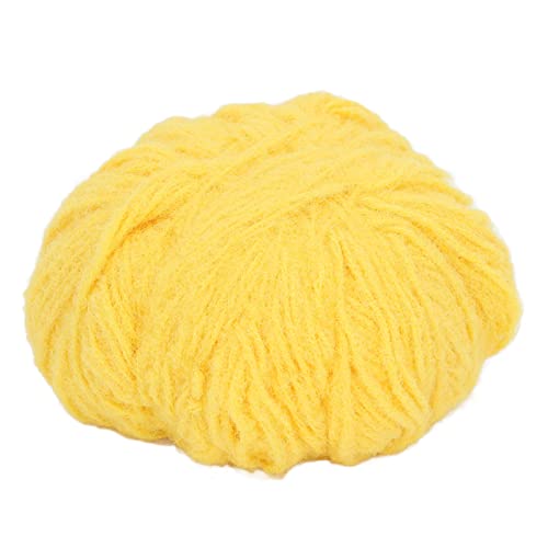 Rankomu Gelbes Wollgarn Gelbes Wollgarn für Strickpuppen, Weiche Baumwolle DIY Wolle Strickgarn, Anfänger, 100g, Erweiterbar und Dick von Rankomu