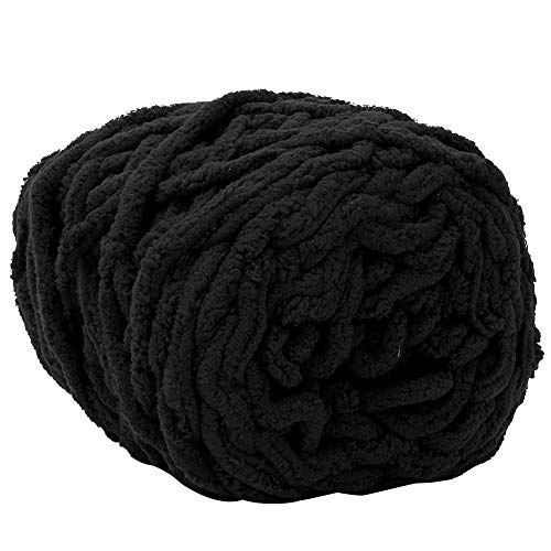 Rankomu Grobwolle, einzelnes dickes Eisstreifengarn, Nadelstricken, gewebte Decke, Slipper-Linie, schwarzes Polyester-Wollgarn, grobe Wolle, großer Knäuel von Rankomu