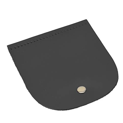 Rankomu Handtaschenteile Tasche Flip Cover, Spaltleder Magnetschnalle Taschenabdeckung, DIY Handgemachte Handtaschenteile mit Bronze Zubehör, 12,6 x 13,7 cm, Schwarz von Rankomu