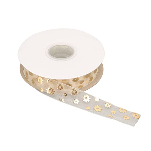 Rankomu Hochzeit Dekoband Geschenkband 50 Meter Schönes Dekoband mit Drahtrand für Strauß Kranz DIY Handwerk Backen Hochzeit Dekoband Gold von Rankomu