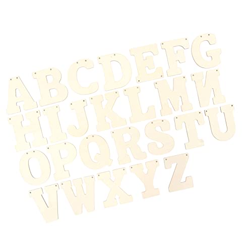 Rankomu Holzbuchstaben Holz Alphabet Buchstaben 66 Stück, 12,7 cm 2 Loch zum Aufhängen, bemalbar, multifunktionale Holzbuchstaben für DIY Handwerk und Dekorationen von Rankomu