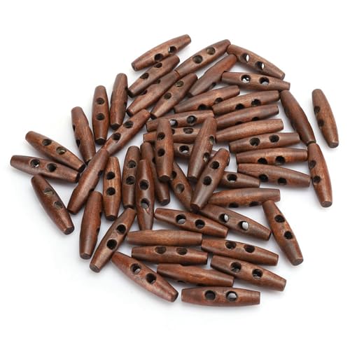 Rankomu Holzknöpfe, 2 Löcher, Nähknöpfe für Kleidung, Kleidung, Accessoires, Dekoration, 2,5 cm Durchmesser, 50 Stück von Rankomu