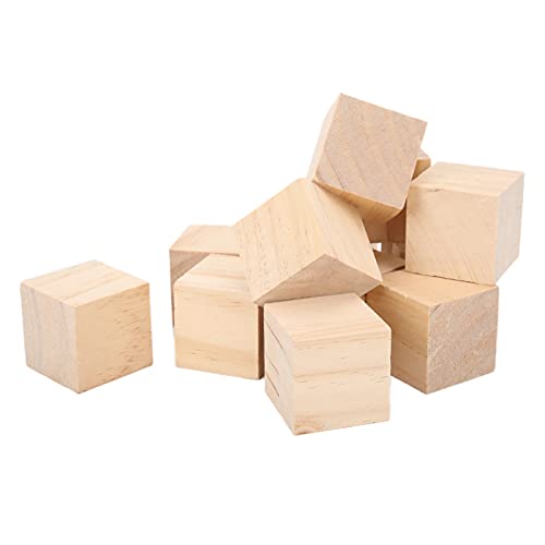 Rankomu Holzwürfel, unlackierte Holzblöcke, 12 Stück, glatte kleine Holzwürfel zum Basteln, DIY, Heimdekoration, stabile einheitliche Größe, quadratisches Holzhandwerk von Rankomu