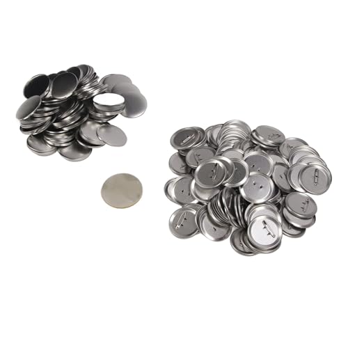 Rankomu KitIY Crafts Leere Lieferung, rundes Abzeichen-Anstecknadel-Set, 100 Sets, Metallknopf-Bastel-Set für Bastelarbeiten, 58 mm, inklusive Rücktastenteile von Rankomu