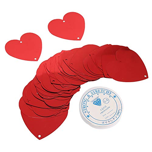 Rankomu Konfetti Rot Herzform Konfetti 100 Stück Plastik Papier Streudeko für Geburtstag Hochzeit Valentinstag Tischdeko 1,5cm von Rankomu