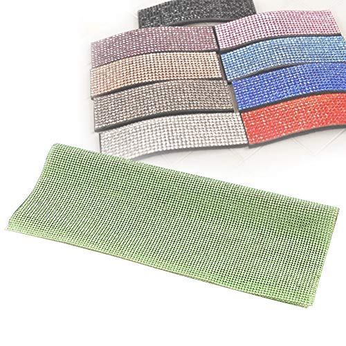 Rankomu Kristall Glas Mesh Kristall Trim Mesh Applikationen, 24 x 40 cm Strass Mesh Dekoration für Kleidung, Chartreuse, Glas Kristall Trim von Rankomu