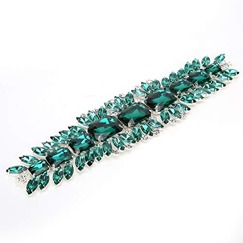 Rankomu Kristallbesatz Kristall Strass Kette Band Smaragdgrün Trim zum Nähen DIY Handwerk Dekoration für Hochzeitskleider, Taschen und Schuhe, 1 Yard von Rankomu