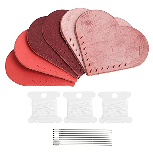 Rankomu Lesezeichen Anhänger Leder Herz Lesezeichen Set, 3er Pack, Ecklesezeichen in leuchtendem Weinrot, Nebelwachs Rosa, Wassermelonenrot matt, ideal zum Lesen von Büchern, Lesezeichen-Materialpaket von Rankomu