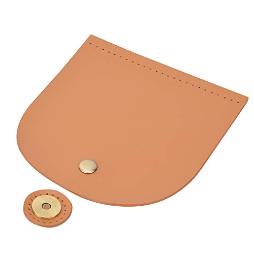 Rankomu Magnetische Schnalle Tasche Cover Tasche Flip Cover, Split Leder Magnetschnalle Handtaschenteile, DIY Handarbeit, 12,6 x 13,7 cm, Braun Gelb, Inklusive Bronze Zubehör von Rankomu