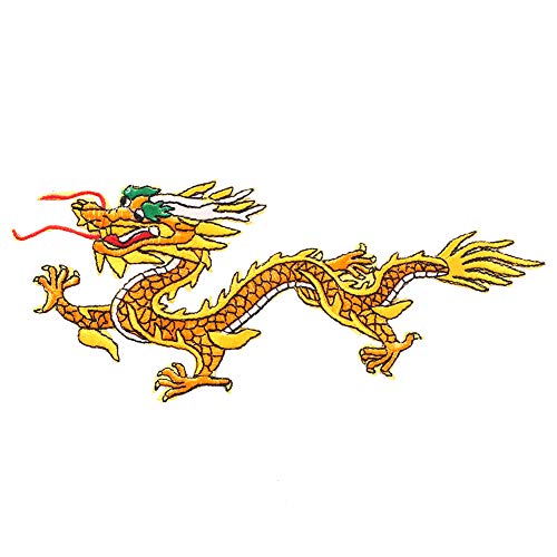 Rankomu Nähen Tuch Aufkleber Chinesischer Drache Tuch Aufkleber Gestickter Patch für DIY Dekor Nähen Applique Handwerk Kleidung Zubehör, 10 x 8 cm von Rankomu