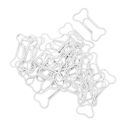 Rankomu Niedliche Planer-Clips, ausgefallene Büroklammern in Knochenform, 30 Stück, mit Kunststoff überzogener Draht, niedliche Büroklammern für Notizbuch, Sammelalbum, Lesezeichen, Weiß von Rankomu