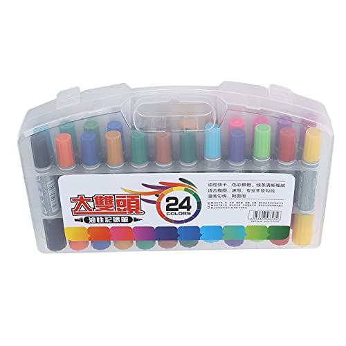 Rankomu Painting Marker Marker Stifte Set, 24 Stück Große Doppelkopf Whiteboard Bleistifte, Wasserfeste Farbmarker für Graffiti Schreiben, Whiteboard Färben, Malen, 180 Zeichen von Rankomu