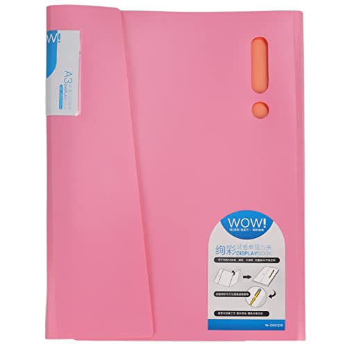 Rankomu Pocket Folder Portable Exclamation Point Shape Elastic File Folder, A3/A4 Multilayer Expanding Pocket Folder for Test Paper Storage, Pink von Rankomu