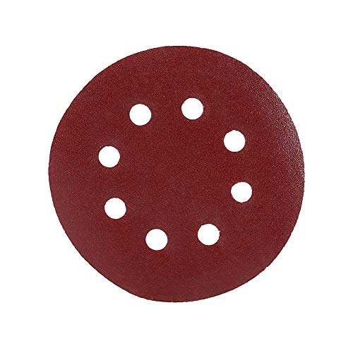 Rankomu Polierpads, 125 mm, Schleifscheiben, 8-Loch-Körnung, Schleifpapier, 180#, Rot von Rankomu