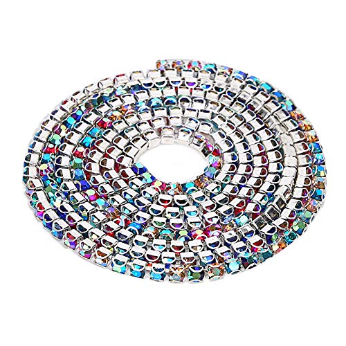 Rankomu Schmuckzubehör, künstliche Strass-Kette, 2 m, bunt, DIY-Material für Schmuckzubehör und Kleidungsdekoration von Rankomu