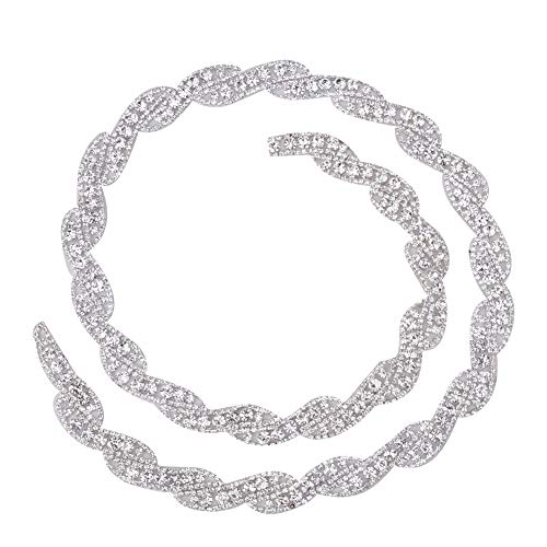 Rankomu Sew On Trim 90cm Crystal Glass Strass Chain Trim 90cm Sew On Trim for DIY Clothes, Sewing Crafts Decoration, Garment Accessories von Rankomu