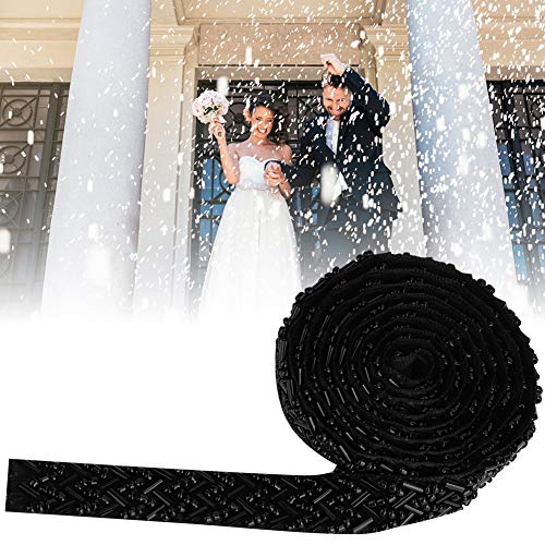 Rankomu Spitzenband, 91 cm, Perlenband, 1,5 cm, schwarz, doppelte 8 Röhren, Spitzenband für selbstgemachte Kleidung, Nähen, Dekoration, Zubehör von Rankomu