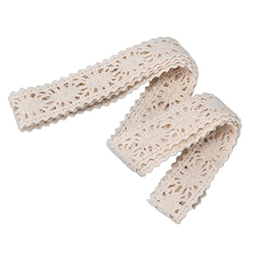 Rankomu Spitzenband Spitze Retro Tuch Handnähen DIY Material, Beige Spitzenband Trim Vintage Spitze für Weihnachtsdeko Hochzeit Dekor, 2.5cm Breit, 5M Lang von Rankomu